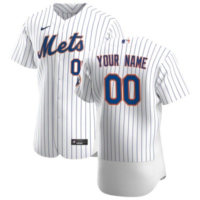 New York Mets Custom Men's Nike White Home 2020 Authentic Player MLB Jersey